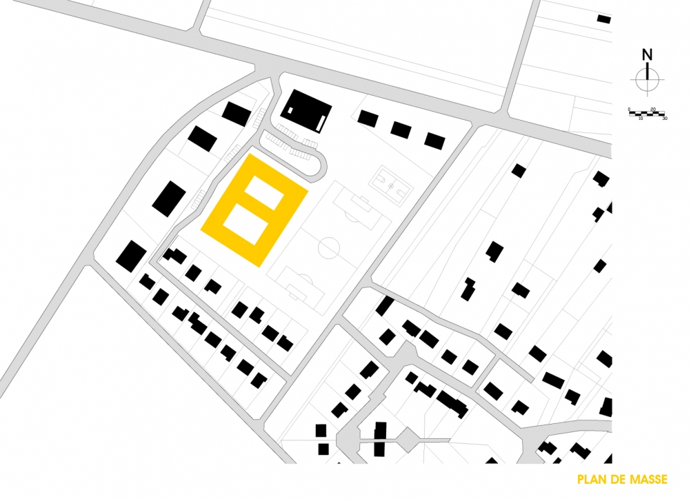 margerie & pasquet - école, Briarres sur Essonne, architecte, plan de masse