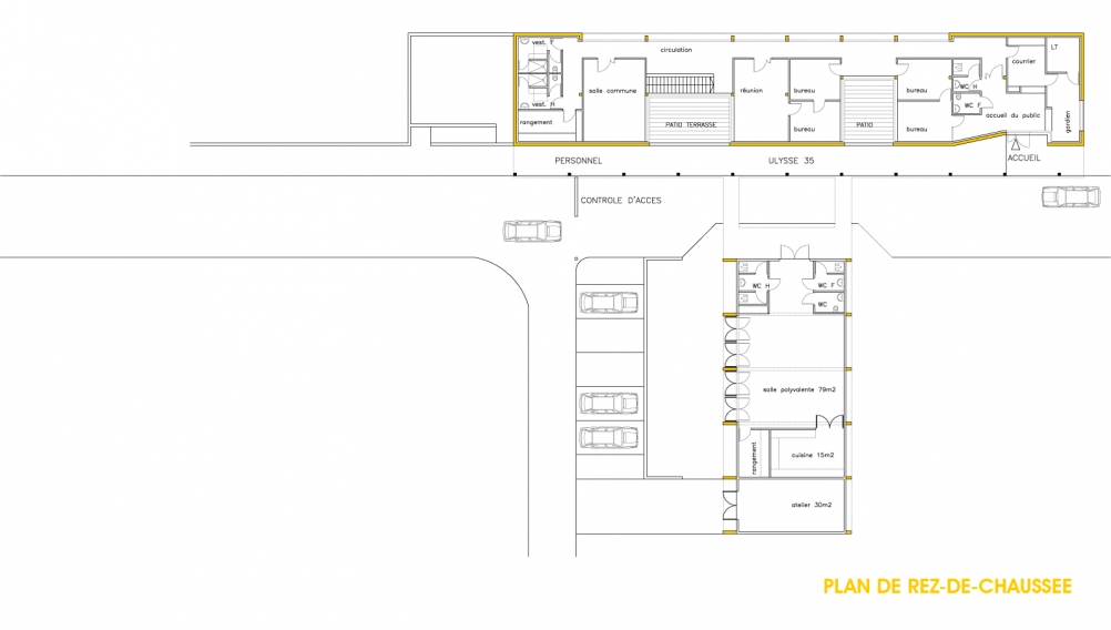 margerie & pasquet - Plan  Centre social - Gros Malhon - Rennes