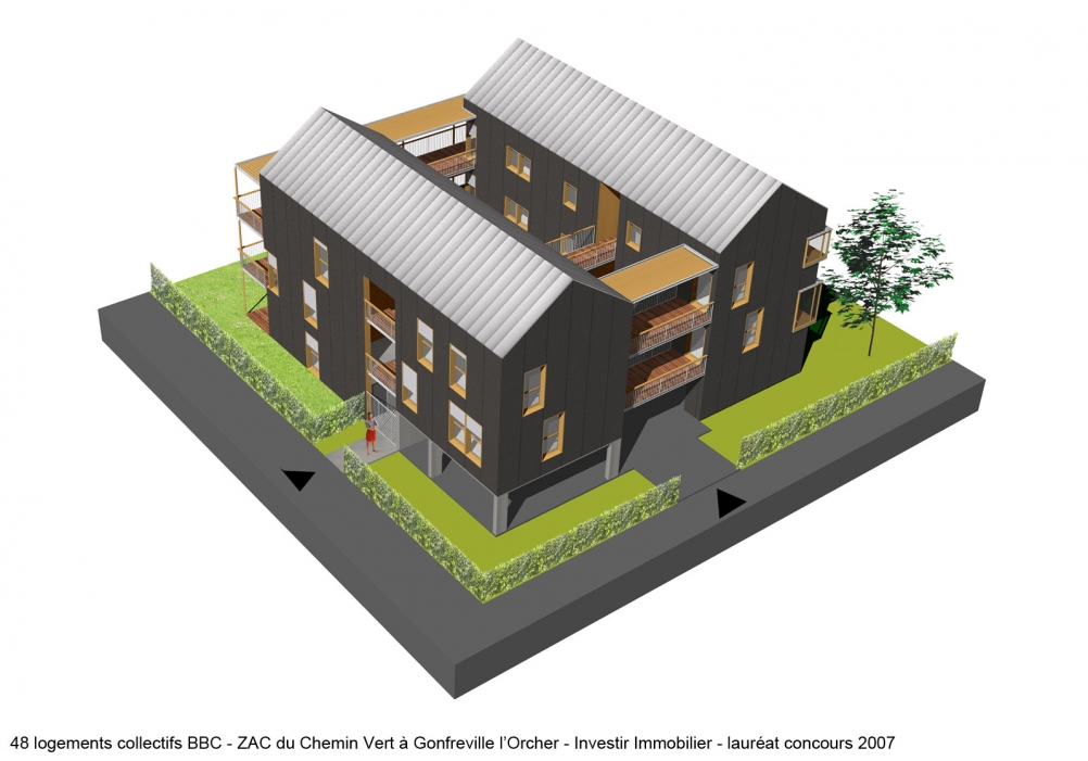 margerie & pasquet - 48 logements collectifs à Gonfreville - 2007